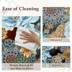 Boho Floral Kitchen Mats for Floor 2PCS Anti Fatigue Mats for Kitchen Floor Cushioned Non Slip Waterproof Memory Foam PVC Kitchen Rugs Set for Sink,Office,Laundry 17.3"x28"+17.3"x47"