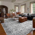 Washable Rugs for Living Room: 10x14 Area Rugs for Bedroom Ultral Soft Non-Slip Stain Resistant Vintage Boho Large Carpet for High-Traffic Dining Room - Farmhouse Decor