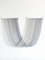 QULBUJ Dip Dye Large Macrame Wall Hanging Tie-Dye Yarn Tapestry Home Boho Wall Decor Ombre Art Headboard Bedroom Living Room 52" Wx34 L,Grey