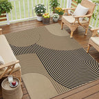 Modern Rainbow Easy Jute Rug 3x5 Washable Indoor Outdoor Area Rugs for Living Room Black Entryway Carpet Farmhouse Non Slip Throw Kitchen Carpet for Porch Patio Courtyard Bedroom