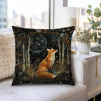 Vintage Dark William Morris Fox Floral Print Pillow Covers 18x18,Cottagecore Fox Decor,Dark Dcademia Animal Floral Decorative Throw Pillow Covers for Home Bedroom Living Room