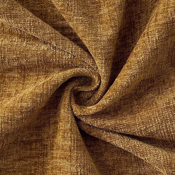MIULEE Pack of 2 Couch Throw Pillow Covers 12x20 Inch Soft Mustard Chenille Lumbar Pillow Covers for Sofa Living Room Solid Dyed Cases