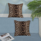 Brown Leopard Pillow Covers 18x18 Set of 2 Cheetah Throw Pillows Skin Animal Print Pillow Cases Cheetah Print Room Decorative Pillows Outdoor Farmhouse Soft Cotton Cushion Case for Couch Sofa