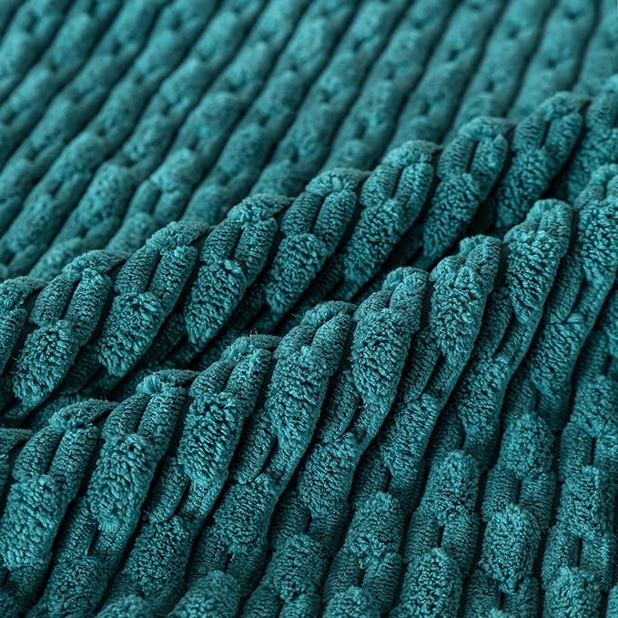 Set of 4 Teal Decorative Throw Pillow Covers 24x24 Inch Corduroy Pillow Covers for Bed Couch Sofa Living Room Soft Square Cushion Cases