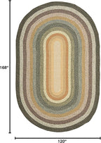 SAFAVIEH Washable Rug Outdoor Braided Collection - 10' x 14' Oval, Multi, Handmade & Reversible, Non-Shedding & Easy to Clean, Ideal for Patio, Backyard, Deck, Mudroom (BRD308A)