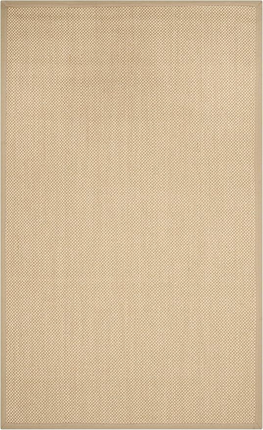 SAFAVIEH Area Rug 5x8 - Natural Fiber Collection - Maize & Linen Color, Sisal, Woven Design with Border (NF141B)