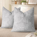 AELS Boho Decorative Textured Throw Pillow Covers 20x20, Modern Mid Century Rainbow Tufted Pillow Case, Farmhouse Rustic Geometric Woven Cushion Case for Bed Couch Sofa, Light Gray