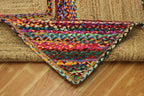 Runner Area Rug - 2.6x4 Feet Multicolor Cape Code Chindi Cotton Jute Rug Geometric Kilim Rug Indoor Outdoor Use Carpet Flatweave Rugs for Bedroom Bedside Runner Kitchen Hallway & Stair