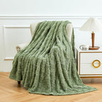 Aganear Flannel Throw Blanket - Cozy Soft Lightweight Fuzzy Checkered Throw Blanket for Women Portable Throw Blankets for Couch, Warm Present for Birthday, Christmas(50"x70", Sage Green)