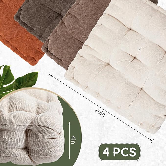 Jerify Floor Pillow Cushions Large Round Square Large Meditation Floor Pillow for Classroom Adult Meditation Picnic Party Seating Learning Daycare School(Square,Mixed Colors,4 Pcs)