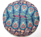 INDIAN CRAFT CASTLE ICC Mandala Barmeri Large Floor Pillow Cover Cushion Meditation Seating Ottoman Throw Cover Hippie Decorative Zipped Bohemian Pouf Ottoman Cases Multi Orange 16" Round