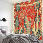 FEASRT Animal European Royal Princess Medieval Bohemian Mandala Tapestry, 40x30 Inches Soft Flannelette, for Bedroom Living Room Dorm