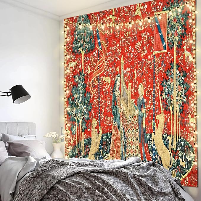 FEASRT Animal European Royal Princess Medieval Bohemian Mandala Tapestry, 40x30 Inches Soft Flannelette, for Bedroom Living Room Dorm