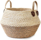 Pot for Artificial Tree Indoor, Vase for Olive Tree Indoor, Fake Plant Pot, Planter for Faux Plant (10" D x 12" H, Woven Plant Basket, Large)