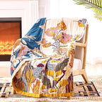 Boho Floral Throw Blanket, 100% Cotton Muslin Ultra Soft Sofa & Couch Cover, Bohemian Home Decor Gauze Quilt (Flower and Butterfly, 50"x60"(Throw))