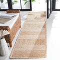 SAFAVIEH Natural Fiber Collection Runner Rug - 2'3" x 15', Natural & Ivory, Handmade Stripe Jute, Ideal for High Traffic Areas in Living Room, Bedroom (NF887A)