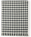 CREVENT Farmhouse Boho Knitted Throw Blanket for Couch Sofa Chair Bed Home Decoration, Soft Warm Cozy Light Weight for Spring Summer Fall (50''X60'' Plaid Black)