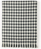 CREVENT Farmhouse Boho Knitted Throw Blanket for Couch Sofa Chair Bed Home Decoration, Soft Warm Cozy Light Weight for Spring Summer Fall (50''X60'' Plaid Black)