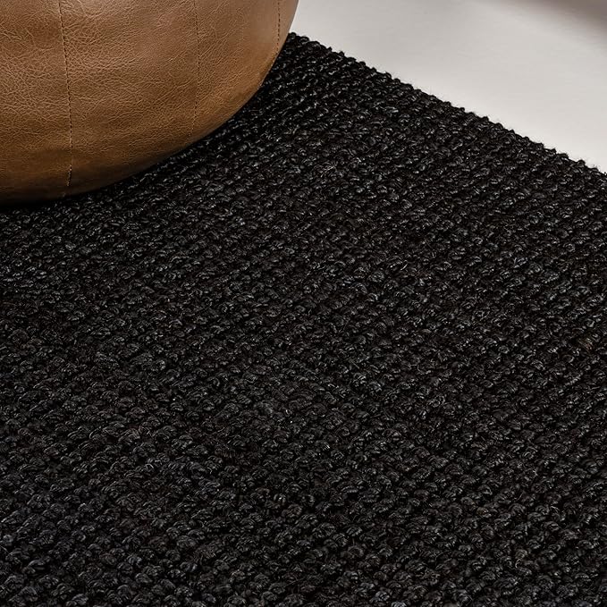 JONATHAN Y Pata Hand Woven Chunky Jute Black Runner Rug, 2x8, Bohemian, Rustic, Cottage, Easy-Cleaning for Living Room, Bedroom, Kitchen, Non-Shedding (NRF102E-28)
