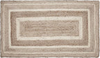 VHC Brands Jute Rug Rectangle with Pad, Natural & Crème, 36x60