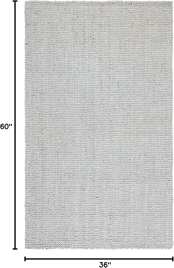SAFAVIEH Natural Fiber Collection Accent Rug - 3' x 5', Grey, Handmade Farmhouse Jute, Ideal for High Traffic Areas in Entryway, Living Room, Bedroom (NF730F)