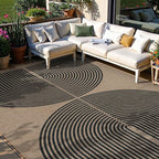 Lahome Enfys Modern Rainbow Easy Jute Carpet, 8x10 Living Room Rugs Indoor Outdoor Patio Dining Room Rug, Contemporary Farmhouse Non Slip Non Shedding Carpet for Deck Backyard
