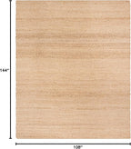 SAFAVIEH Natural Fiber Collection Area Rug - 9' x 12', Natural, Handmade Farmhouse Fringe Jute, Ideal for High Traffic Areas in Living Room, Bedroom (NF731A)