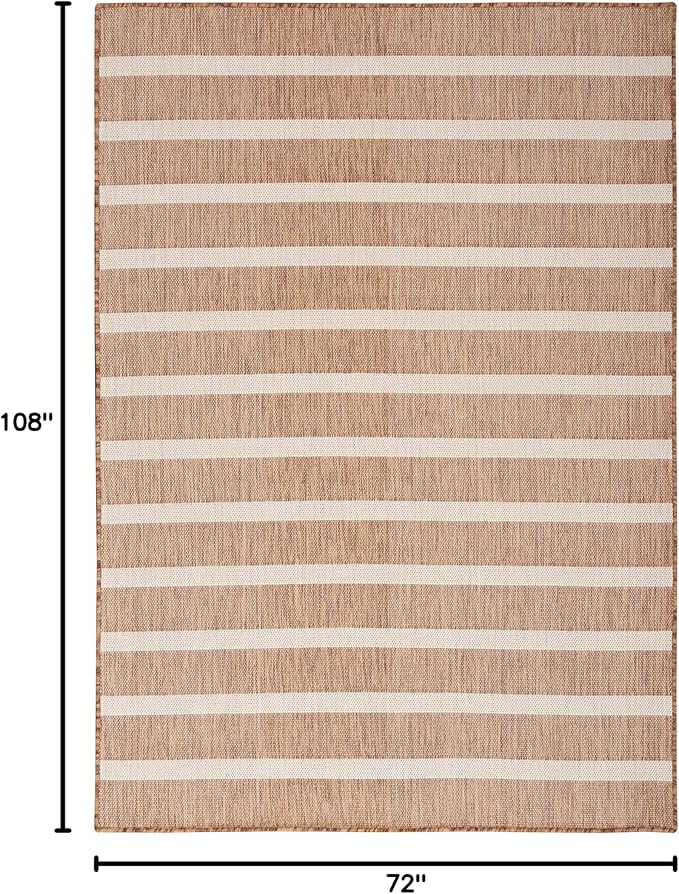 Nourison Home Positano Jute Ivory 6' x 9' Area Rug - Easy Clean, Non Shedding, Bed Room, Living Room, Dining Room, Kitchen (6' x 9')