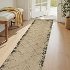 2x8 Jute Runner Rug for Hallway: Farmhouse Washable Kitchen Rug Non Slip Outdoor Indoor Rug for Bedroom Porch Laundry Bathroom - Modern Brown