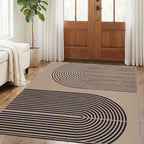 GarveeHome Modern Rainbow Easy Jute Rug 5x7, Washable Area Rugs for Living Room Farmhouse Dining Room, Contemporary Natural Non Slip Non Shedding Floor Carpet for Office RV Patio