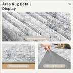 Runner Rug 3x10 Washable Non-Slip Hallway Runner Rugs for Kitchen Bathroom Laundry Room Grey Vintage Floor Carpet Runners for Hallways Entryway