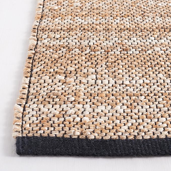 SAFAVIEH Natural Fiber Collection Runner Rug - 8' Runner, Natural & Black, Farmhouse Design, Ideal for High Traffic Areas in Hallway, Bathroom & Kitchen (NF832A-28)