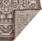 Rugs.com Outdoor Aztec Collection Rug – 13 Ft Square Brown Flatweave-Pile Rug Perfect for Living Rooms, Kitchens, Entryways