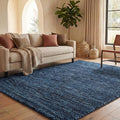SAFAVIEH Area Rug 8x10 - Natura Collection - Large - Navy & Blue, Handmade Wool Blend, Textured Design, Ideal for Living Room, Bedroom, Dining Space (NAT425N)