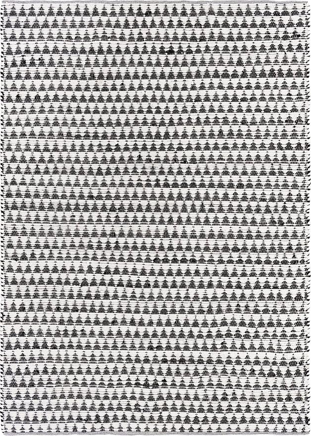 Unique Loom Chindi Jute Collection Area Rug (8' x 11' Rectangle, White Black)