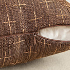 MIULEE Pack of 2 Decorative Vintage Burlap Linen Brown Throw Pillow Covers Modern Farmhouse Pillowcase Rustic Woven Textured Cushion Cover for Sofa Couch Bed 16x16 Inch Dark Coffee