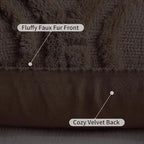 decorUhome Cozy Textured Throw Pillow Covers 20x20 Inch Set of 2, Soft Plush Faux Wool Dark Brown Accent Couch Pillow Covers for Modern Farmhouse Sofa Bed Living Room