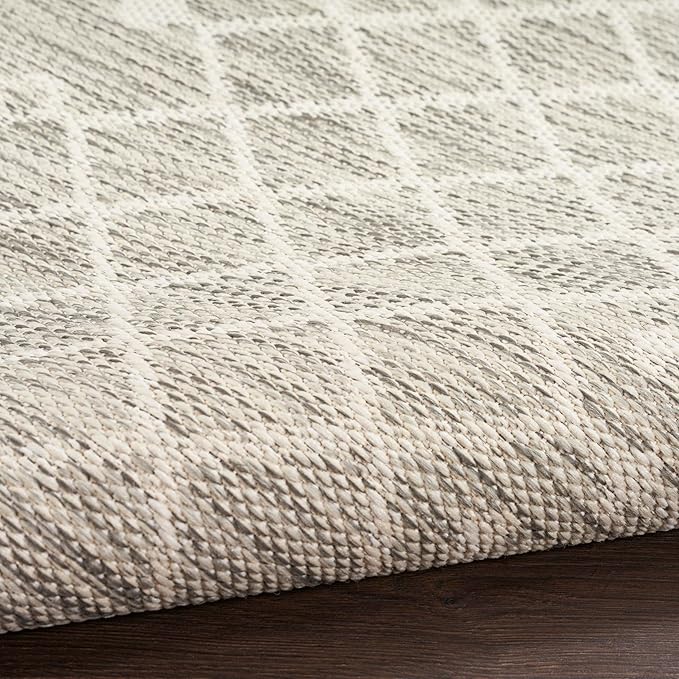 Nourison Home Positano Light Grey 9' x 12' Area Rug - Easy Clean, Non Shedding, Bed Room, Living Room, Dining Room, Kitchen (9' x 12')