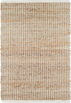 Dash & Albert Gridwork Ivory Handwoven Jute Rug, 4 X 6 Feet, Ivory Solid Pattern