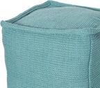 Great Deal Furniture Noble House Cadence Boho Yarn Pouf in Teal