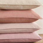 Foindtower Pack of 2, Decorative Linen Soild Throw Pillow Covers Accent Lumbar Cushion Case Boho Farmhouse Pillowcase for Chair Couch Sofa Bedroom Living Room Home Decor 12 x 20 Inch Coral Pink