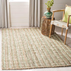 SAFAVIEH Area Rug 6x9 - Natural Fiber Collection - Sage & Natural Brown, Handmade Jute, Farmhouse Style, Chunky Textured Thick Pile (NF447S)