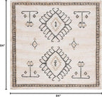 SAFAVIEH Kilim Collection Area Rug - 7' Square, Ivory & Black, Handmade Flat Weave Jute, Ideal for High Traffic Areas in Living Room, Bedroom (KLM762A)