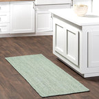 Nuloom Rigo Handmade, Green, 2'6" x 6', Hand Woven, Farmhouse, Jute, Soft and Textured, High Traffic, Stain Resistant, Easy Clean, Durable Area Rug for Bedroom, Living Room, Dining, Den, Foyer