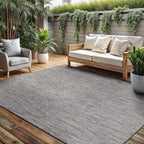 Washable Indoor Outdoor Rug 10x14 Weather Resistant Area Rugs Modern Solid for Porch Deck Balcony Backyard Patio Outside Carpet (10 X 14 Silver Grey)