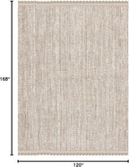 SAFAVIEH Natural Fiber Collection Area Rug - 10' x 14', Grey & Beige, Handmade Woven Fringe Jute, Ideal for High Traffic Areas in Living Room, Bedroom (NF825F)