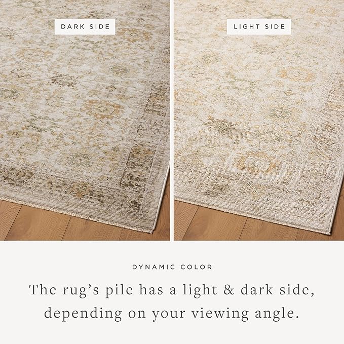 Loloi Magnolia Home by Joanna Gaines Pace Collection PAC-04 Natural/Multi 5'-3" x 5'-3" Round Area Rug