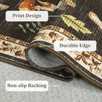4x6 Rug Non-Slip Washable Carpet - Mushroom Soft Low-Pile Stain Resistant Foldable Rugs for Nursery Kitchen Bedroom Living Room Entryway Indoor Mat with Rubber Back Brown