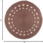 SAFAVIEH Area Rug 6' Round - Natural Fiber Collection - Brown, Handmade Jute, Boho Farmhouse Braided Design (NF364T)