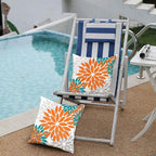 DFXSZ Orange Flower Pillow Covers 20x20 Inch Set of 2 Fall Throw Pillows Outdoor Waterproof Decor for Living Room Sofa Patio Funiture Garden Floral Polyester Pillow Covers 002N20